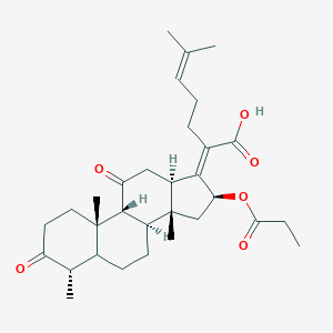 molecular formula C₃₁H₄₄O₆ B123096 (2Z)-6-methyl-2-[(4S,8S,9R,10S,13R,14R,16S)-4,10,14-trimethyl-3,11-dioxo-16-propanoyloxy-1,2,4,5,6,7,8,9,12,13,15,16-dodecahydrocyclopenta[a]phenanthren-17-ylidene]hept-5-enoic acid CAS No. 3482-38-0