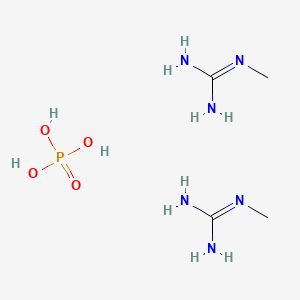 molecular formula C4H17N6O4P B1230979 Bis(methylguanidinium)monohydrogen orthophosphate CAS No. 41480-89-1