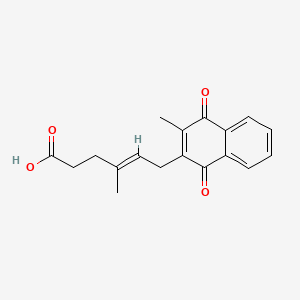 molecular formula C18H18O4 B1230980 4-Methyl-6-(3-methyl-1,4-dioxo-1,4-dihydronaphthalen-2-yl)hex-4-enoic acid CAS No. 51732-61-7