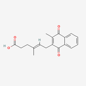 molecular formula C18H18O4 B1230980 (E)-4-methyl-6-(3-methyl-1,4-dioxonaphthalen-2-yl)hex-4-enoic acid CAS No. 51732-61-7