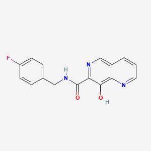 molecular formula C16H12FN3O2 B1230987 N-[(4-fluorophenyl)methyl]-8-hydroxy-1,6-naphthyridine-7-carboxamide 