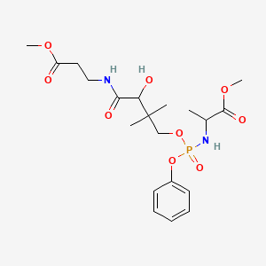 molecular formula C20H31N2O9P B12310000 Methyl 2-[[[3-hydroxy-4-[(3-methoxy-3-oxopropyl)amino]-2,2-dimethyl-4-oxobutoxy]-phenoxyphosphoryl]amino]propanoate 