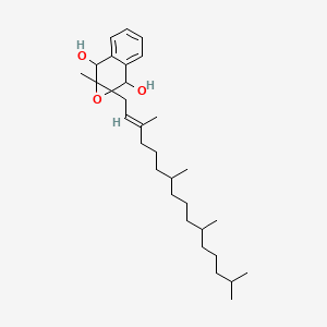 molecular formula C31H50O3 B1231003 7a-methyl-1a-[(E)-3,7,11,15-tetramethylhexadec-2-enyl]-2,7-dihydronaphtho[2,3-b]oxirene-2,7-diol CAS No. 81382-12-9