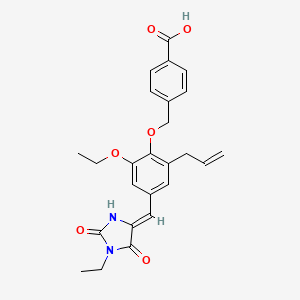 4-[[2-ethoxy-4-[(Z)-(1-ethyl-2,5-dioxoimidazolidin-4-ylidene)methyl]-6-prop-2-enylphenoxy]methyl]benzoic acid