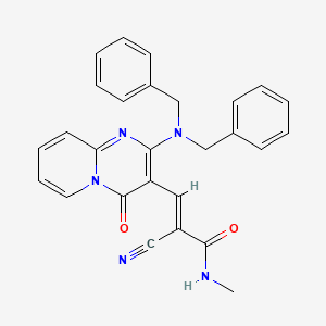 molecular formula C27H23N5O2 B1231048 (E)-2-Cyano-3-(2-dibenzylamino-4-oxo-4H-pyrido[1,2-a]pyrimidin-3-yl)-N-methyl-acrylamide 