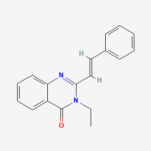 molecular formula C18H16N2O B1231051 3-ethyl-2-(2-phenylvinyl)-4(3H)-quinazolinone 