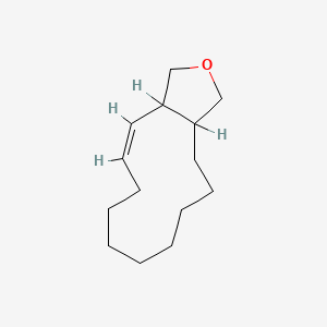 molecular formula C14H24O B1231054 1,3,3a,4,5,6,7,8,9,10,11,13a-Dodecahydrocyclododeca[c]furan CAS No. 40785-62-4