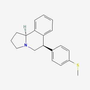 molecular formula C19H21NS B1231060 Pyrrolo(2,1-a)isoquinoline, 1,2,3,5,6,10b-hexahydro-6-(4-(methylthio)phenyl)-, (6R,10bS)- CAS No. 103729-13-1