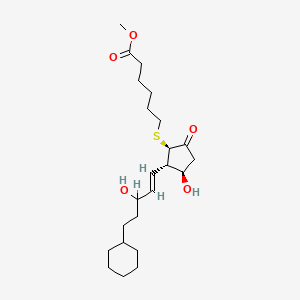 molecular formula C23H38O5S B1231081 methyl 6-[(1R,2S,3R)-2-[(E)-5-cyclohexyl-3-hydroxypent-1-enyl]-3-hydroxy-5-oxocyclopentyl]sulfanylhexanoate CAS No. 111037-12-8
