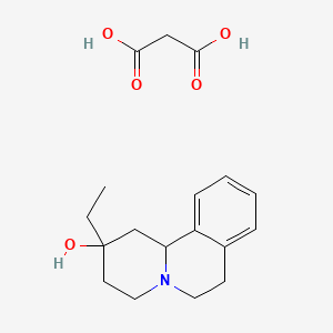 molecular formula C18H25NO5 B1231083 2-Ethyl-1,3,4,6,7,11b-hexahydrobenzo[a]quinolizin-2-ol;propanedioic acid CAS No. 53988-65-1
