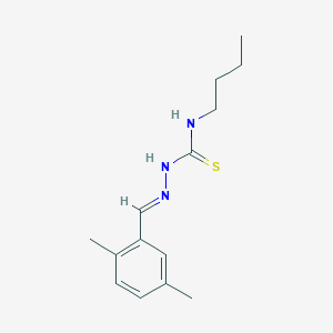 molecular formula C14H21N3S B1231093 1-butyl-3-[(E)-(2,5-dimethylphenyl)methylideneamino]thiourea 