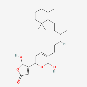 2-hydroxy-3-[6-hydroxy-5-[(Z)-4-methyl-6-(2,6,6-trimethylcyclohexen-1-yl)hex-3-enyl]-3,6-dihydro-2H-pyran-2-yl]-2H-furan-5-one
