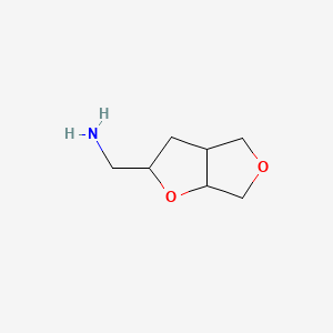 molecular formula C7H13NO2 B12311323 Rac-(3ar,6ar)-hexahydrofuro[2,3-c]furan-2-ylmethanamine 