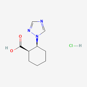 molecular formula C9H14ClN3O2 B12311611 rac-(1R,2S)-2-(1H-1,2,4-triazol-1-yl)cyclohexane-1-carboxylic acid hydrochloride, cis 
