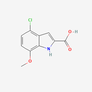 molecular formula C10H8ClNO3 B12311617 4-Chloro-7-methoxy-1H-indole-2-carboxylic acid 
