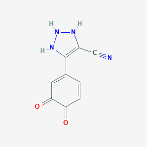 molecular formula C9H6N4O2 B123117 1H-1,2,3-Triazole-4-carbonitrile, 5-(3,4-dihydroxyphenyl)-(9CI) CAS No. 140674-79-9
