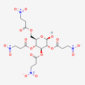 molecular formula C18H24N4O18 B1231186 3-nitropropanoic acid [(2R,3R,4S,5R,6R)-6-hydroxy-3,4,5-tris(3-nitro-1-oxopropoxy)-2-oxanyl]methyl ester 