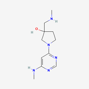 molecular formula C11H19N5O B12311966 3-((Methylamino)methyl)-1-(6-(methylamino)pyrimidin-4-yl)pyrrolidin-3-ol 