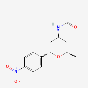 molecular formula C14H18N2O4 B12312024 rac-N-((2R,4S,6R)-2-methyl-6-(4-nitrophenyl)tetrahydro-2H-pyran-4-yl)acetamide 
