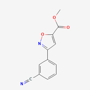 molecular formula C12H8N2O3 B12312076 Methyl 3-(3-cyanophenyl)-1,2-oxazole-5-carboxylate 