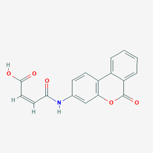 molecular formula C17H11NO5 B1231222 N-(6-Oxo-6H-dibenzo[b,d]pyran-3-yl)maleamic acid CAS No. 7143-51-3