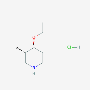 molecular formula C8H18ClNO B12312391 rac-(3R,4S)-4-ethoxy-3-methylpiperidine hydrochloride, cis 