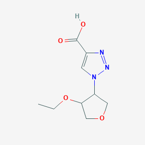 molecular formula C9H13N3O4 B12312554 rac-1-[(3R,4S)-4-ethoxyoxolan-3-yl]-1H-1,2,3-triazole-4-carboxylic acid, trans 