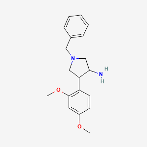 molecular formula C19H24N2O2 B12312600 1-Benzyl-4-(2,4-dimethoxyphenyl)pyrrolidin-3-amine 