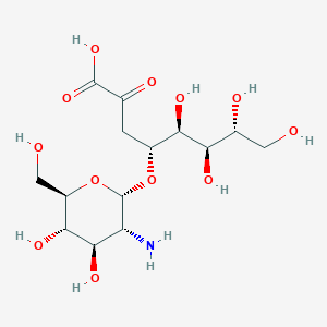 molecular formula C14H25NO12 B123127 4-O-(2-Amino-2-deoxy-alpha-glucopyranosyl)-3-deoxy-manno-2-octulosonic acid CAS No. 147769-42-4
