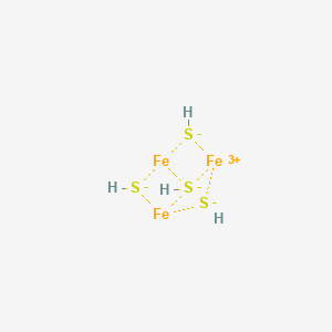 molecular formula Fe3H4S4- B1231285 tri-mu-sulfido-mu3-sulfido-triiron(III) 
