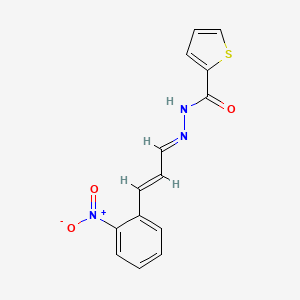 molecular formula C14H11N3O3S B1231286 N'-(3-(2-Nitrophenyl)-2-propenylidene)-2-thiophenecarbohydrazide 