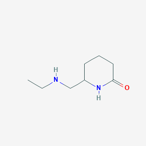 molecular formula C8H16N2O B12312924 6-[(Ethylamino)methyl]piperidin-2-one 