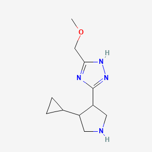 molecular formula C11H18N4O B12312928 rac-5-[(3R,4R)-4-cyclopropylpyrrolidin-3-yl]-3-(methoxymethyl)-1H-1,2,4-triazole, trans 