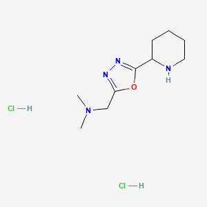 molecular formula C10H20Cl2N4O B12312952 Dimethyl({[5-(piperidin-2-yl)-1,3,4-oxadiazol-2-yl]methyl})amine dihydrochloride 