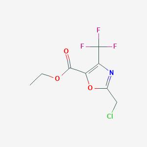 molecular formula C8H7ClF3NO3 B12312995 Ethyl 2-(chloromethyl)-4-(trifluoromethyl)-1,3-oxazole-5-carboxylate 