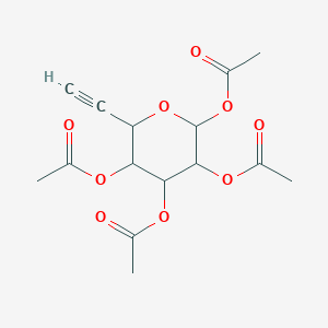 molecular formula C15H18O9 B12313083 1,2,3,4-Tetra-O-acetyl-5-alkynyl-L-fucose 