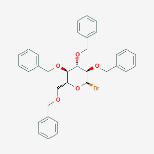 molecular formula C34H35BrO5 B123131 (2R,3R,4S,5R,6R)-3,4,5-Tris(benzyloxy)-2-bromo-6-(3-phenylpropyl)tetrahydro-2H-pyran CAS No. 4196-35-4