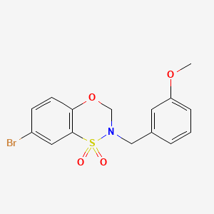 molecular formula C15H14BrNO4S B12313313 7-Bromo-2-[(3-methoxyphenyl)methyl]-2,3-dihydro-4,1lambda6,2-benzoxathiazine-1,1-dione 