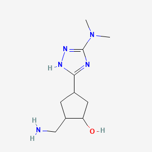 molecular formula C10H19N5O B12313403 rac-(1R,2R,4S)-2-(aminomethyl)-4-[5-(dimethylamino)-4H-1,2,4-triazol-3-yl]cyclopentan-1-ol 