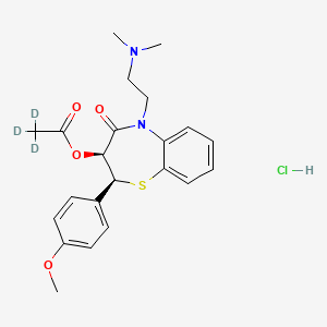 molecular formula C22H27ClN2O4S B12313553 (+)-cis-Diltiazem-d3 HCl (acetoxy-d3) 