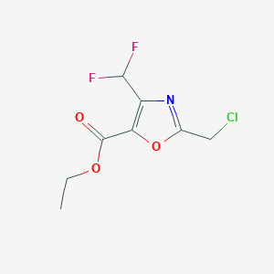 molecular formula C8H8ClF2NO3 B12313693 Ethyl 2-(chloromethyl)-4-(difluoromethyl)-1,3-oxazole-5-carboxylate 
