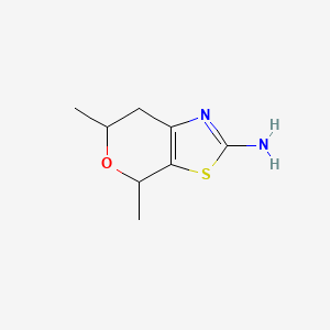 molecular formula C8H12N2OS B12313747 rac-(4R,6S)-4,6-dimethyl-4H,6H,7H-pyrano[4,3-d][1,3]thiazol-2-amine, cis CAS No. 27461-03-6