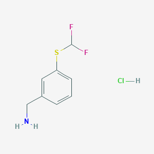 molecular formula C8H10ClF2NS B12313788 {3-[(Difluoromethyl)sulfanyl]phenyl}methanamine hydrochloride 