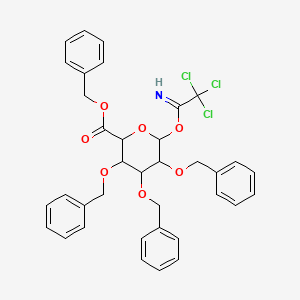 molecular formula C36H34Cl3NO7 B12313831 2,3,4-Tri-O-benzyl-a-D-glucuronic acid benzyl ester trichloroacetimidate 
