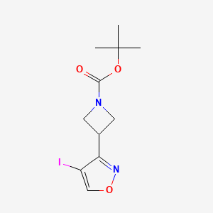 molecular formula C11H15IN2O3 B12313849 tert-Butyl 3-(4-iodo-1,2-oxazol-3-yl)azetidine-1-carboxylate 
