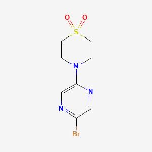 molecular formula C8H10BrN3O2S B12313904 4-(5-Bromopyrazin-2-yl)-1lambda6-thiomorpholine-1,1-dione 