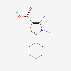 molecular formula C13H19NO2 B12313956 5-Cyclohexyl-1,2-dimethyl-1H-pyrrole-3-carboxylic acid 