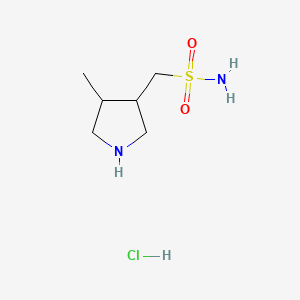 molecular formula C6H15ClN2O2S B12313981 rac-[(3R,4R)-4-methylpyrrolidin-3-yl]methanesulfonamide hydrochloride, trans 