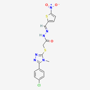 2-{[5-(4-chlorophenyl)-4-methyl-4H-1,2,4-triazol-3-yl]sulfanyl}-N'-[(E)-(5-nitrothiophen-2-yl)methylidene]acetohydrazide
