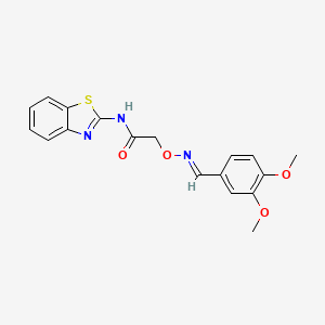 N-(1,3-benzothiazol-2-yl)-2-[(E)-(3,4-dimethoxyphenyl)methylideneamino]oxyacetamide